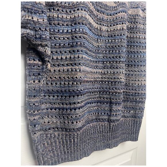 Architect Women's Short Sleeve Knit Sweater Blue Brown Size Large - Picture 8 of 8